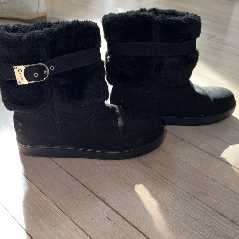 GUESS  Fur-Lined Boots with Buckle